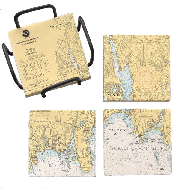 Niantic, CT - Marble Coaster Set