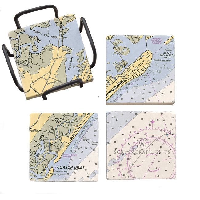 Ocean City, NJ- Marble Coaster Set