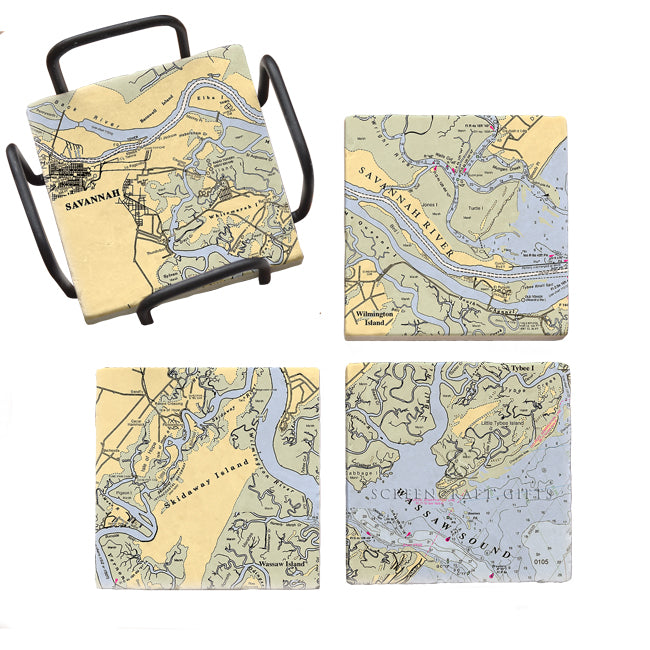 Savannah, GA- Marble Coaster Set
