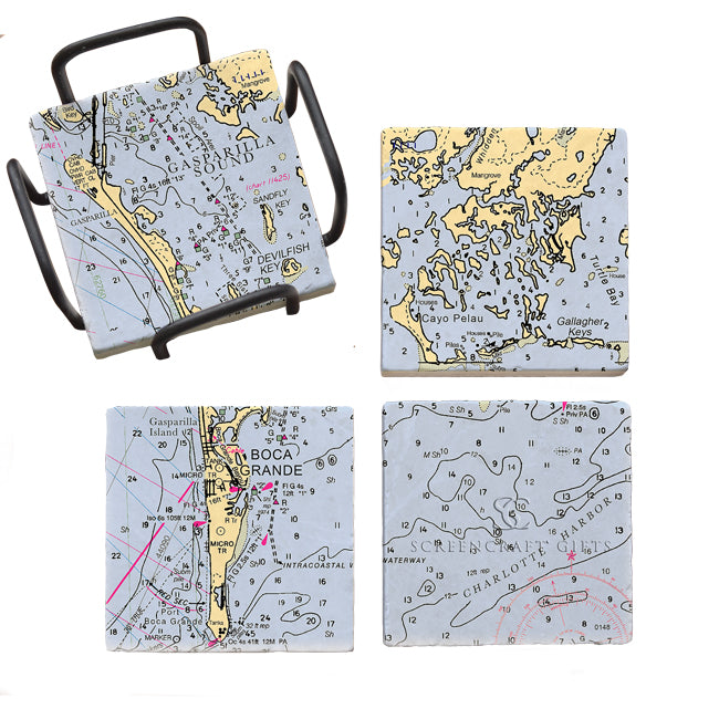 Boca Grande, FL- Marble Coaster Set
