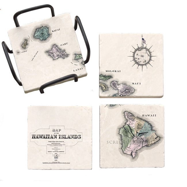 Hawaii - Marble Coaster Set