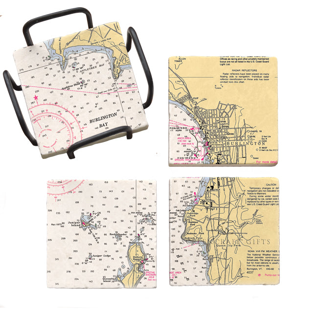 Burlington, VT - Marble Coaster Set