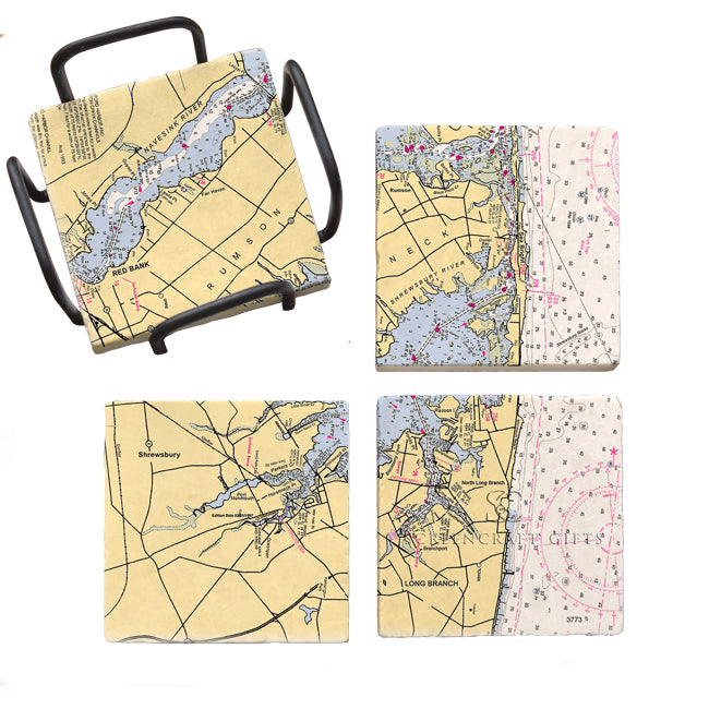 Rumson, NJ-  Marble Coaster Set