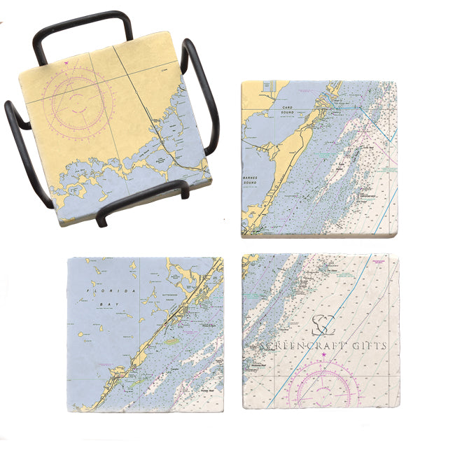 Key Largo, FL  - Marble Coaster Set