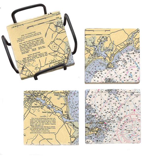 Old Orchard Beach, ME- Marble Coaster Set
