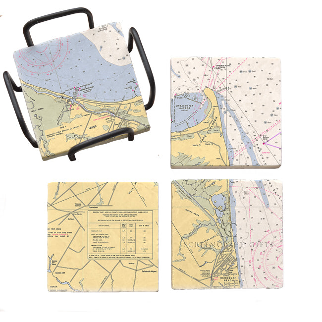 Cape Henlopen, DE- Marble Coaster Set