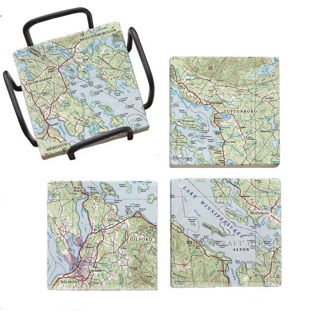 Lake Winnipesaukee, NH -  Marble Coaster Set