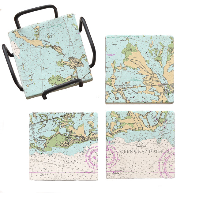 Sugarloaf Key, FL  - Marble Coaster Set