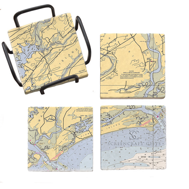 Kiawah Island, SC- Marble Coaster Set