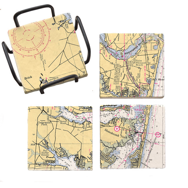 Avon, NJ - Marble Coaster Set