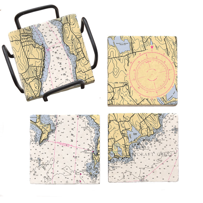 Little Compton, RI - Marble Coaster Set