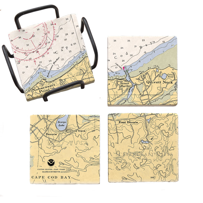 Dennis, MA - Marble Coaster Set