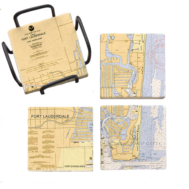 Fort Lauderdale, FL- Marble Coaster Set