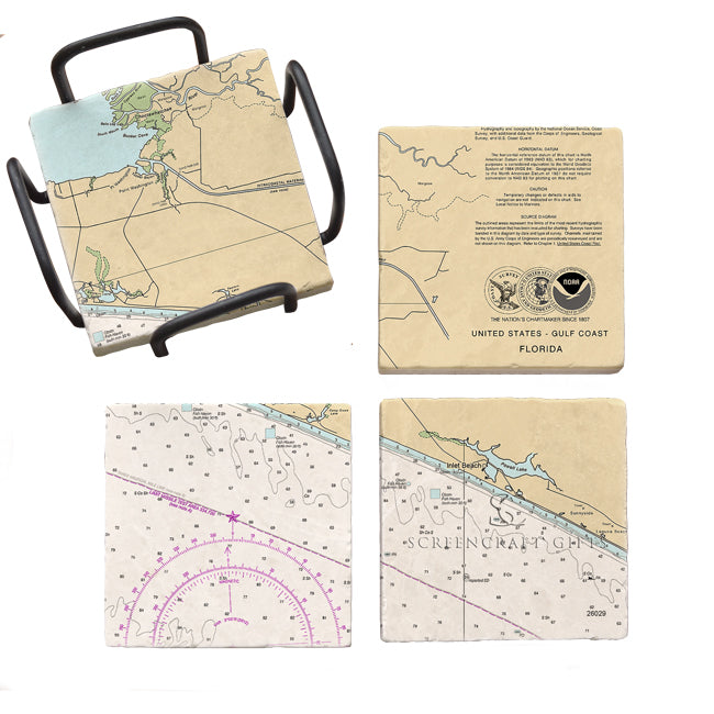 Inlet Beach, FL-  Marble Coaster Set