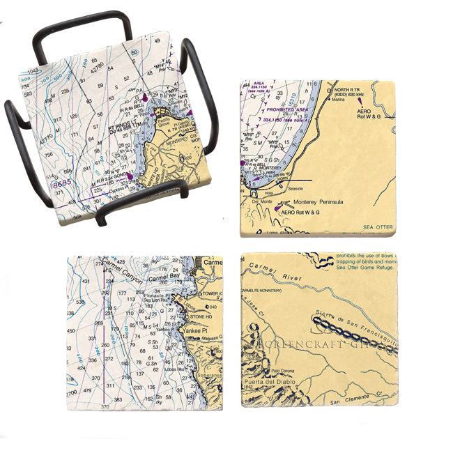 Carmel, CA -  Marble Coaster Set