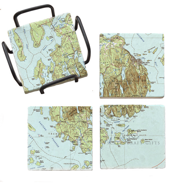 Acadia National Park-  Marble Coaster Set