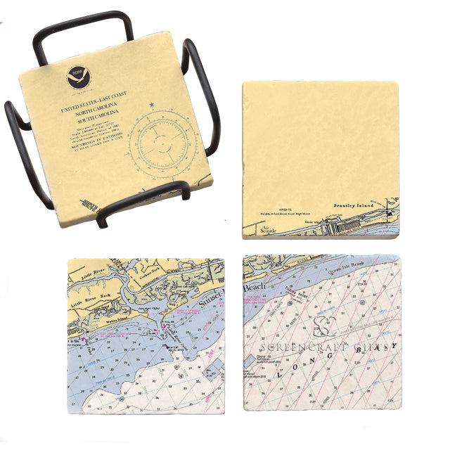 Sunset Beach, NC - Marble Coaster Set