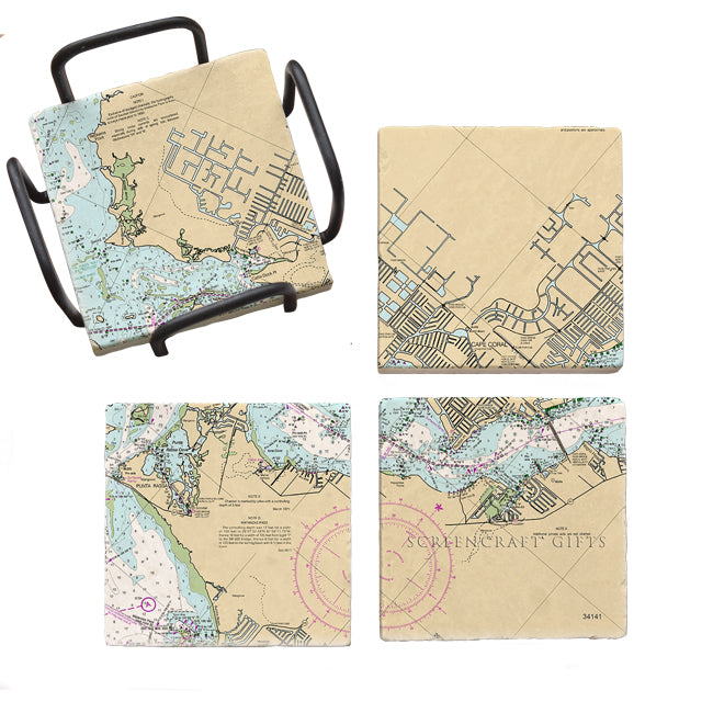Cape Coral, FL - Marble Coaster Set