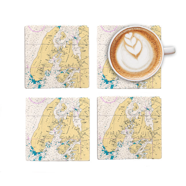 Adelaide Island, Antarctica - Marble Coaster Set
