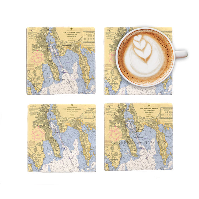 New Bedford, MA- Marble Coaster Set