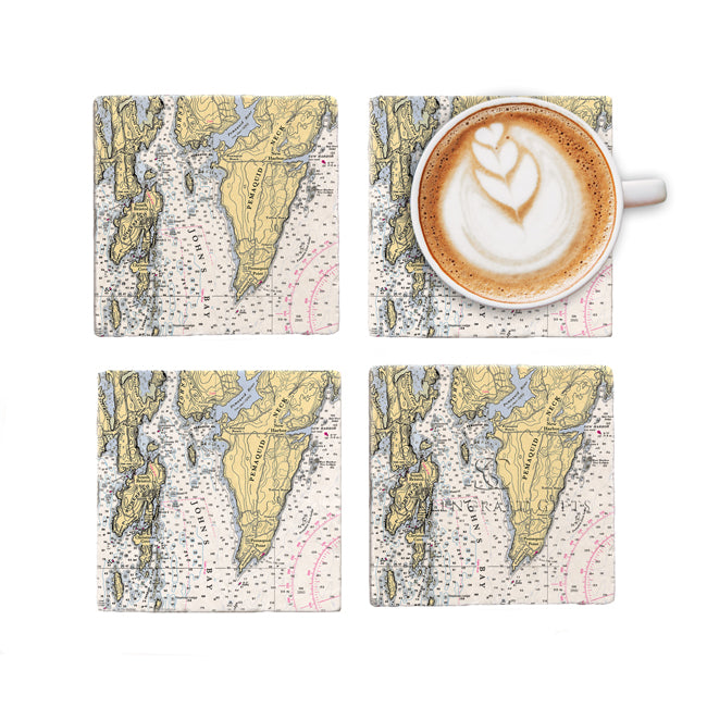 Pemaquid Neck, ME - Marble Coaster Set