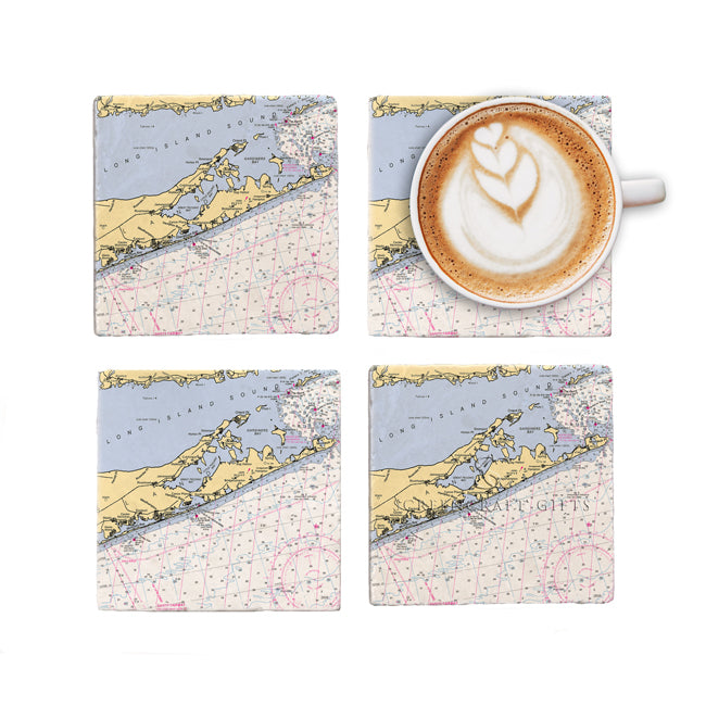 The Hamptons, NY- Marble Coaster Set
