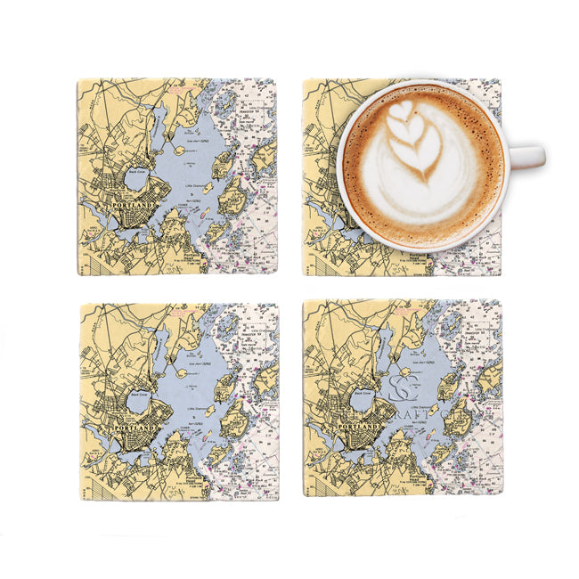 Portland, ME - Marble Coaster Set