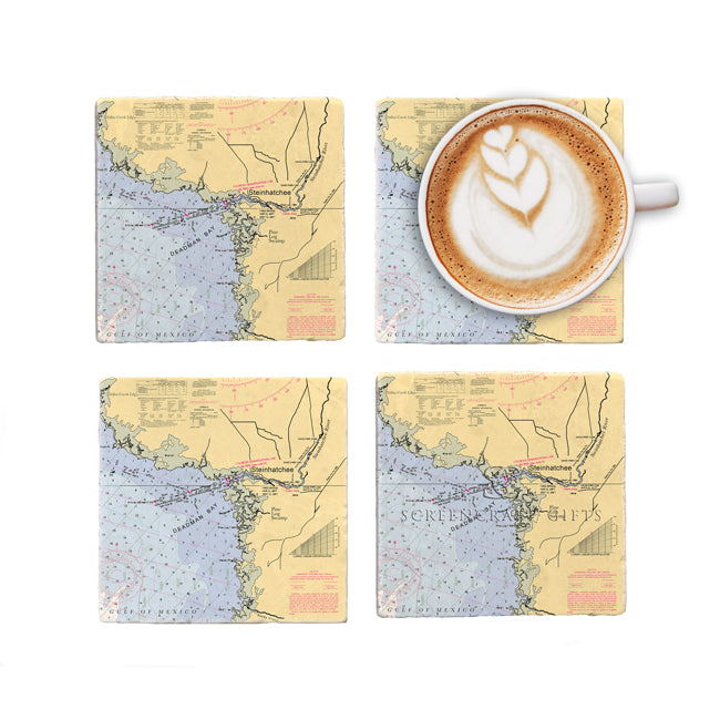 Steinhatchee, FL- Marble Coaster Set