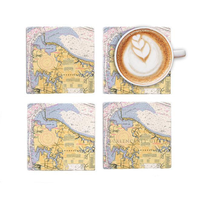 Norfolk, VA - Marble Coaster Set