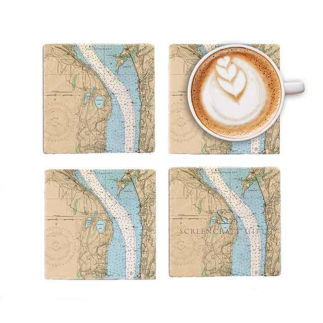 Haverstraw, NY - Marble Coaster Set