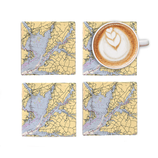 North East, MD - Marble Coaster Set
