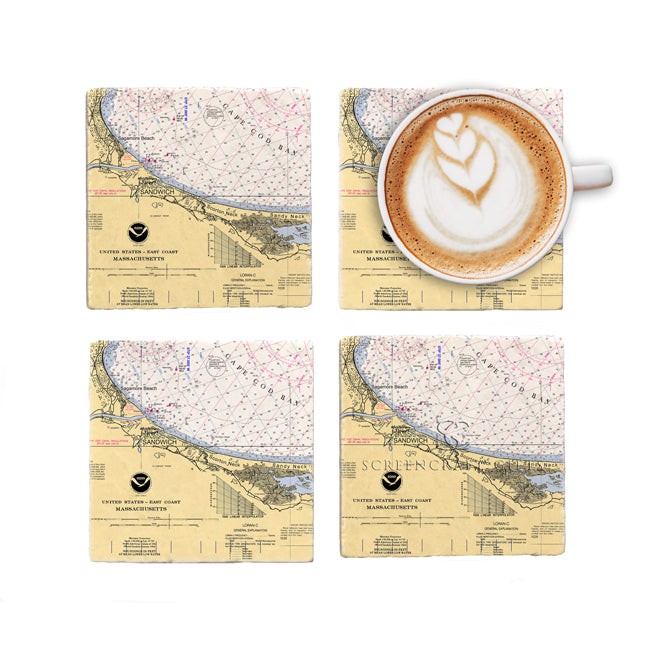Sandwich, MA - Marble Coaster Set
