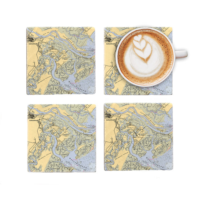 Savannah, GA- Marble Coaster Set