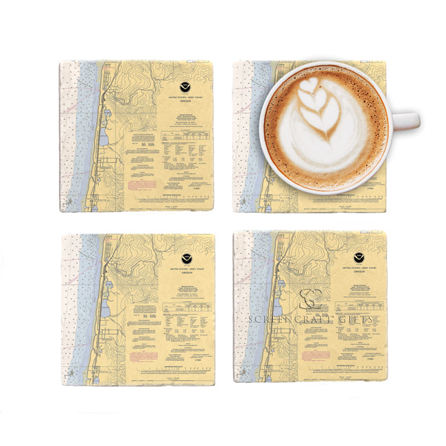 Rockaway, OR- Marble Coaster Set