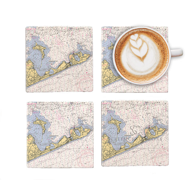 Montauk, NY- Marble Coaster Set