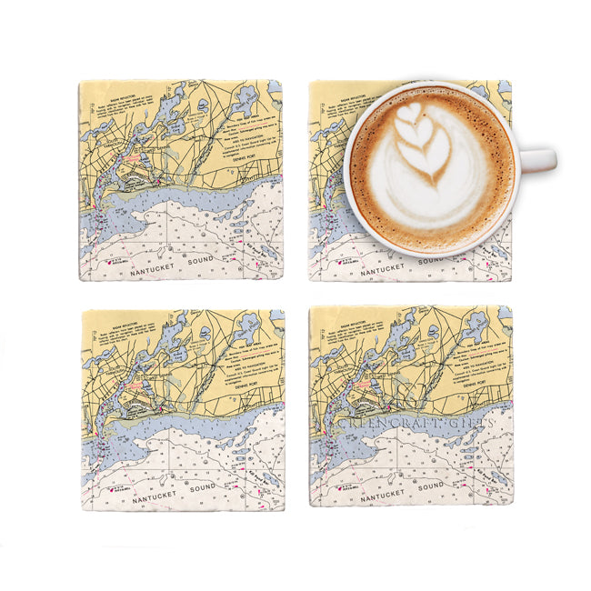 West Dennis, MA  - Marble Coaster Set