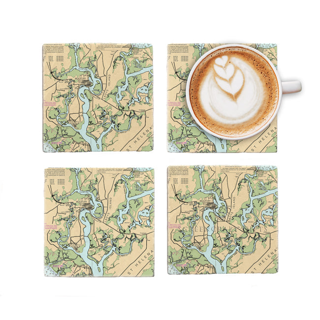 Beaufort, SC-  Marble Coaster Set