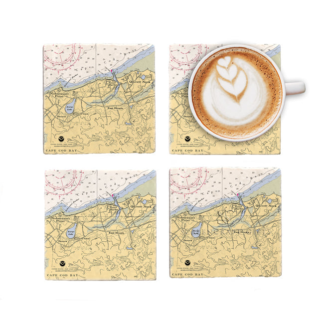 Dennis, MA - Marble Coaster Set