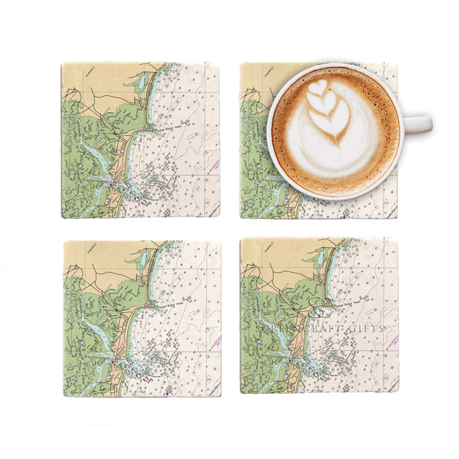 Hampton, NH  - Marble Coaster Set