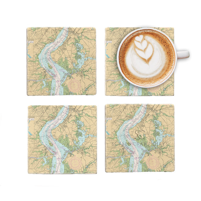Pennsville, NJ- Marble Coaster Set