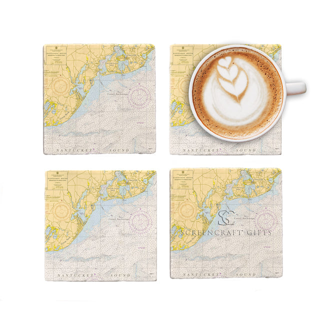 Osterville, MA - Marble Coaster Set