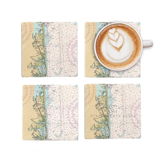 Bethany Beach, DE- Marble Coaster Set