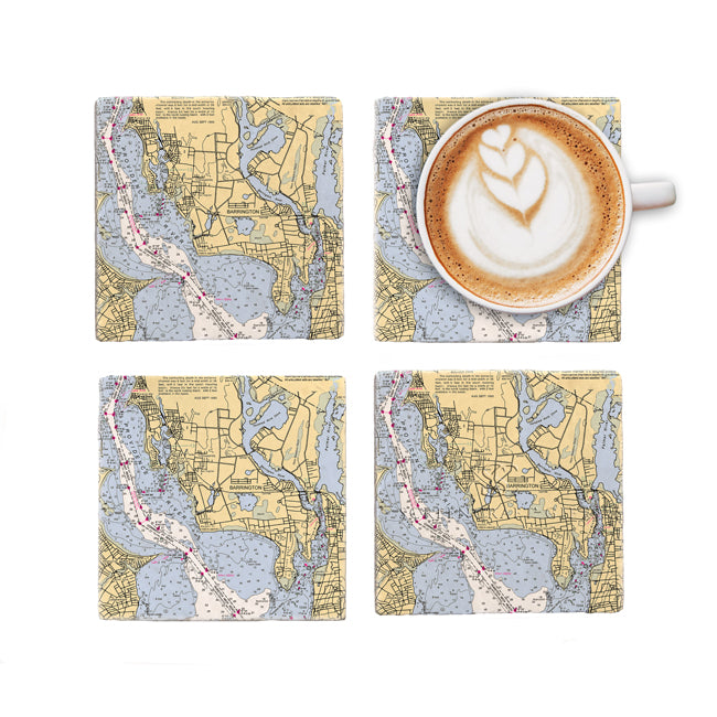 Barrington, RI- Marble Coaster Set