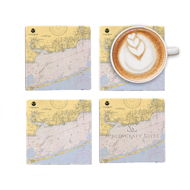 Sayville, NY-  Marble Coaster Set