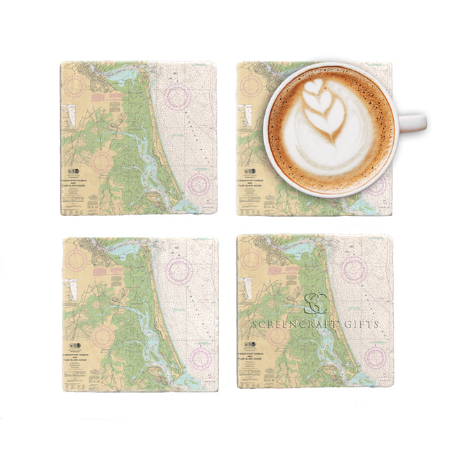 Plum Island, MA- Marble Coaster Set