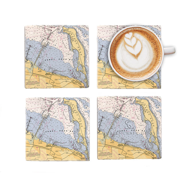 Sandy Hook, NJ - Marble Coaster Set