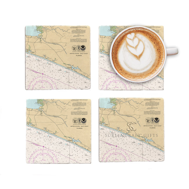 Inlet Beach, FL-  Marble Coaster Set