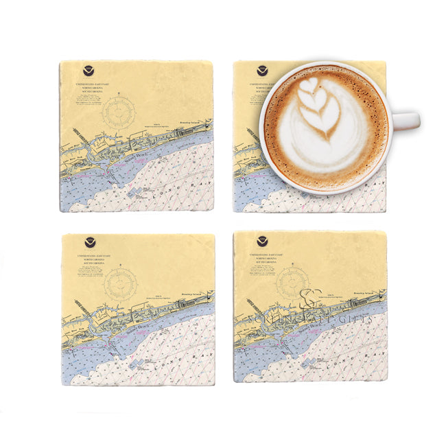 Sunset Beach, NC - Marble Coaster Set