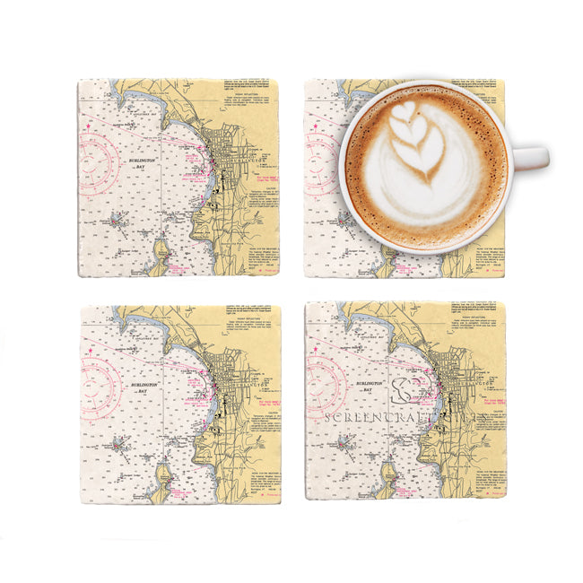 Burlington, VT - Marble Coaster Set