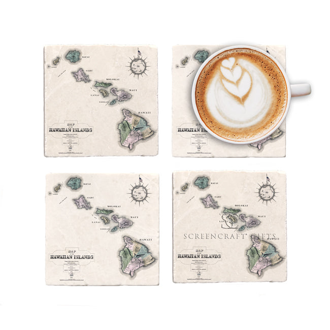 Hawaii - Marble Coaster Set